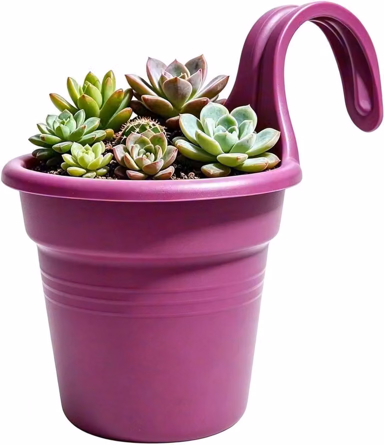 Bloembak voor reling - Hangende plantenbak voor balkondecoratie - B/D/H: 18,5 x 18,5 x 18,5 cm