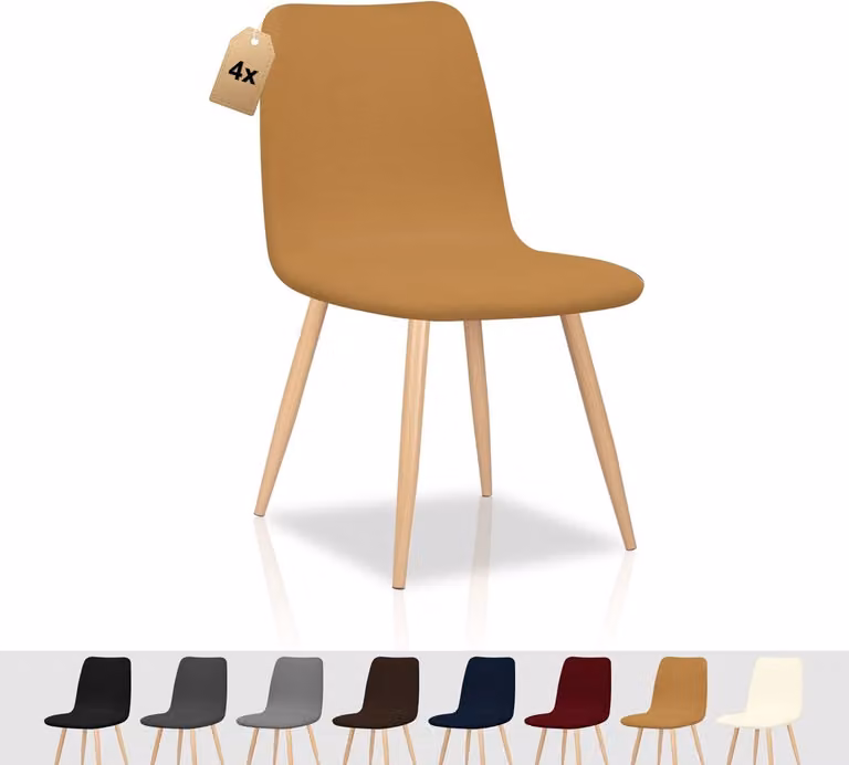 Ibenzoa Set van 4 Stretch Stoelhoezen voor Keukenstoelen en Banketten in Scandinavische Stijl