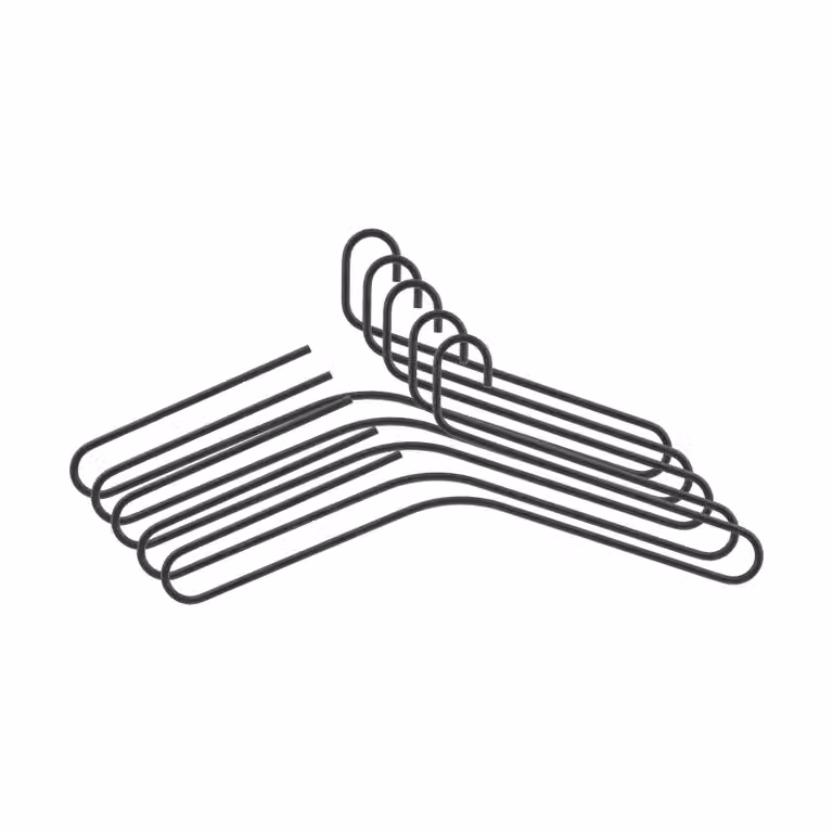 Scandi Living Smooth kledinghanger 5-pack Black
