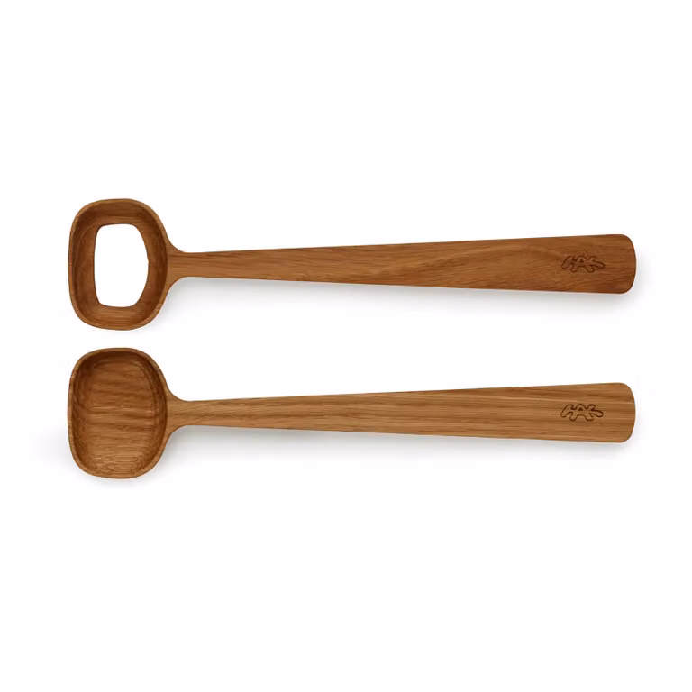 Kähler Hammershøi saladebestek 2-delig, bruin hout, mat