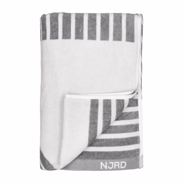 NJRD Stripes badhanddoek voor volwassenen Grijs 100 x 150 cm