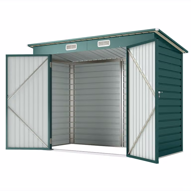 Outsunny tuinhuis met schilddak, 4,1 m², groen, H x B x D: 166/183 x 249 x 121 cm