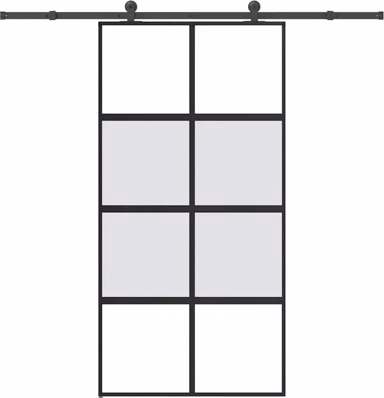 vidaXL Schuifdeur met gehard glas en aluminium beslag, 102,5 x 205 cm
