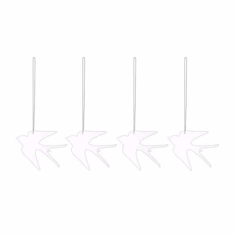 Cooee Design Paashanger met decoratieve vogels, 4 stuks, Wit