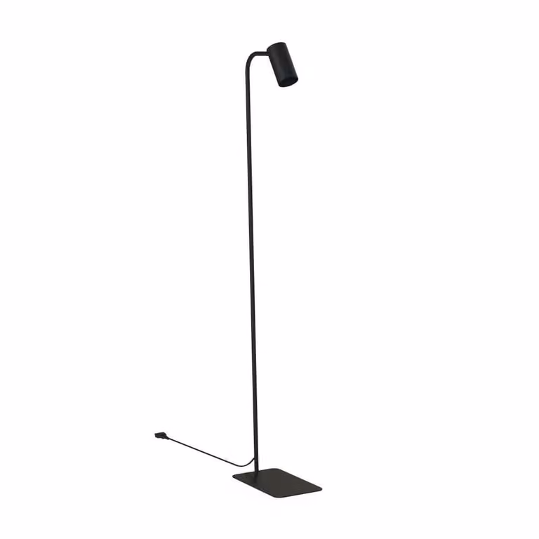 Lyora Mono moderne zwarte vloerstaande leeslamp van metaal