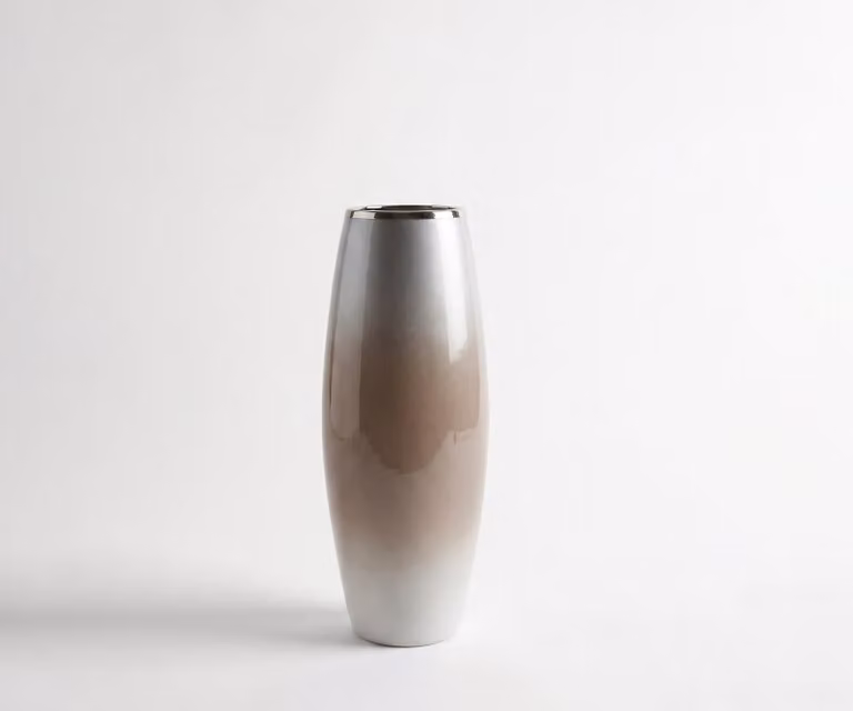 DELIFE Vaas Velino Handgemaakt Glas Mokka Opal B: 24 cm, D: 24 cm, H: 60 cm