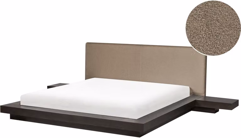 ZEN Tweepersoonsbed Donkerbruin/Taupe B/D/H: 160 x 200 cm