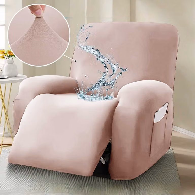 Universele elastische en waterdichte bankhoes van melkzijde voor massagestoelen en relaxfauteuils - Roze