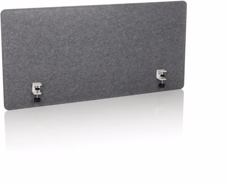 Akoestische tafelscheidingswand FLEXMIUT 3D grijs PET B/D/H: 120 x 60 x 2,1 cm OFFICE