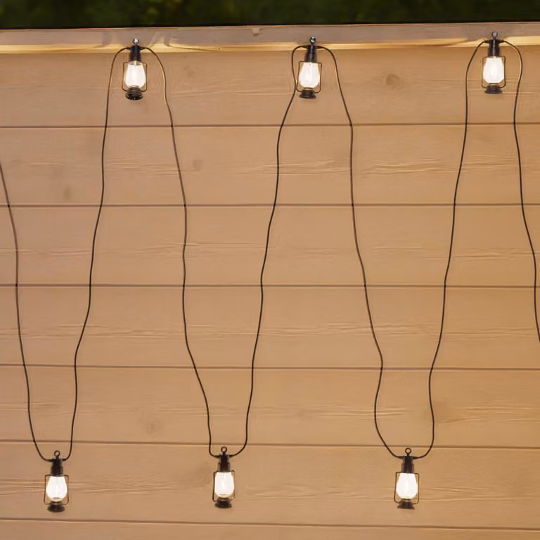 Lamkur LED lichtketting warm wit, zwart, 10 lampen, 1000 cm