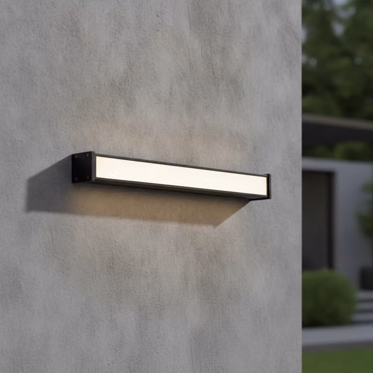 Lyora Nova design LED-wandlamp in grijs met aluminium en glas, 50 cm