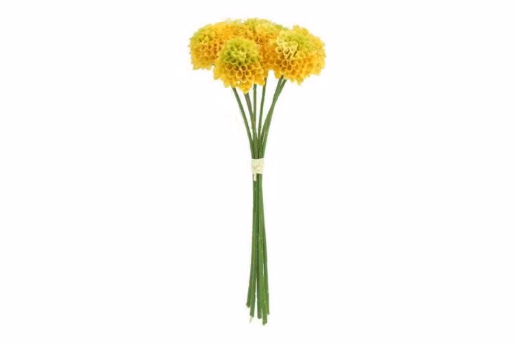 Countryfield zijden boeket Dahlia geel 26 cm