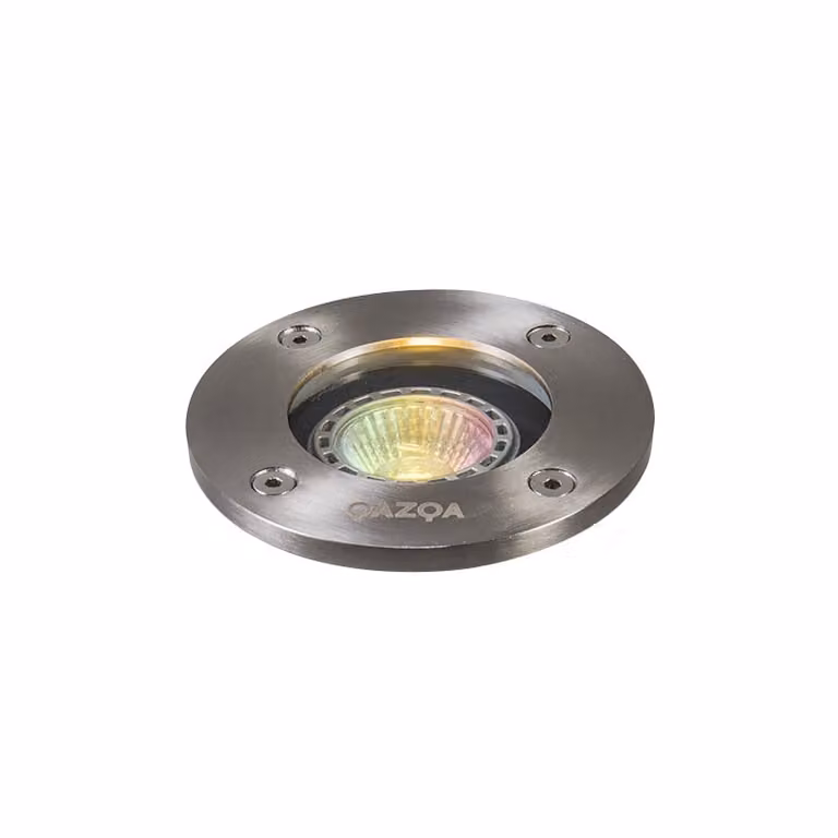Qazqa Smart grondspot RVS incl. WiFi GU10 IP65 - Basic Round