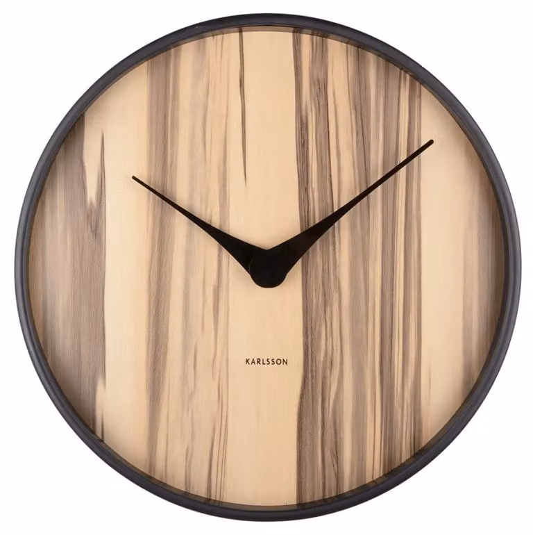Karlsson Wandklok Wood Melange licht, Bruin/Beige, Ø 40 cm