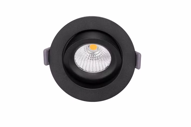 Artdelight Dim-to-warm inbouwspot DL 4109 BL DTW - Zwart - Rond - LED