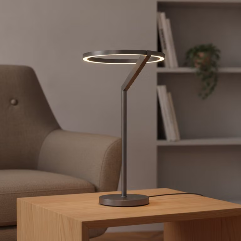 Lyora Design Tafellamp Tilia Zilver met LED-module en Aluminium/Glas afwerking Ø 22 cm