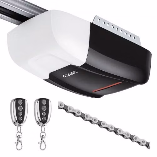 VEVOR Garageopener met 1000N trekkracht, modern design, zwart-wit