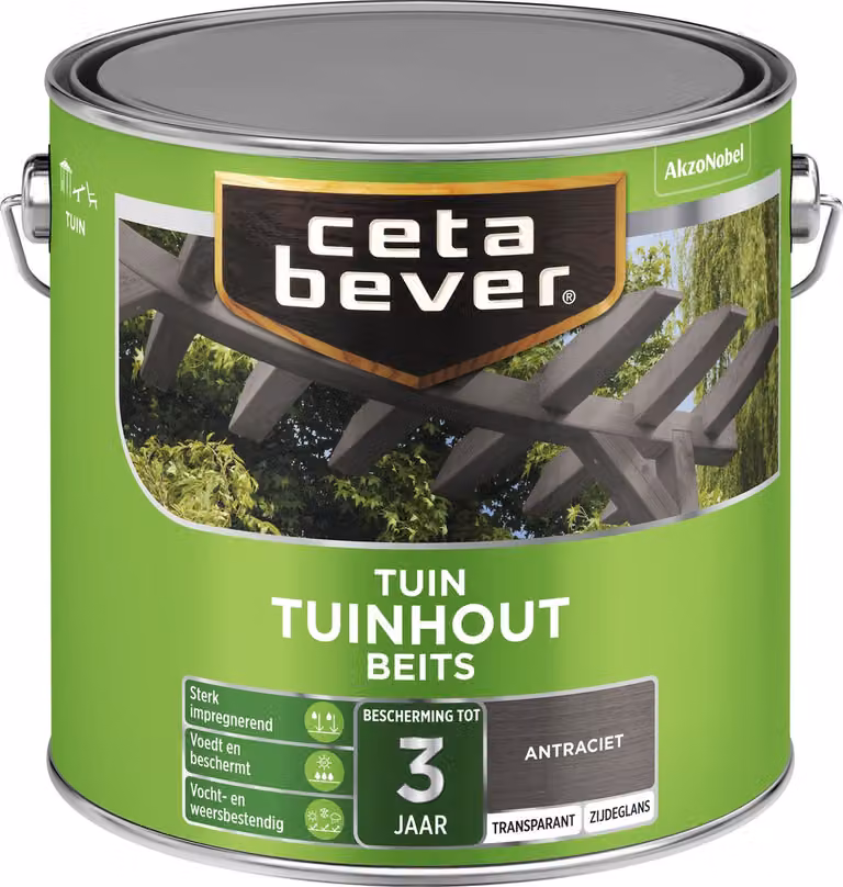 Cetabever Tuinbeits voor Tuinhout Transparant - Antraciet - 2,5 l