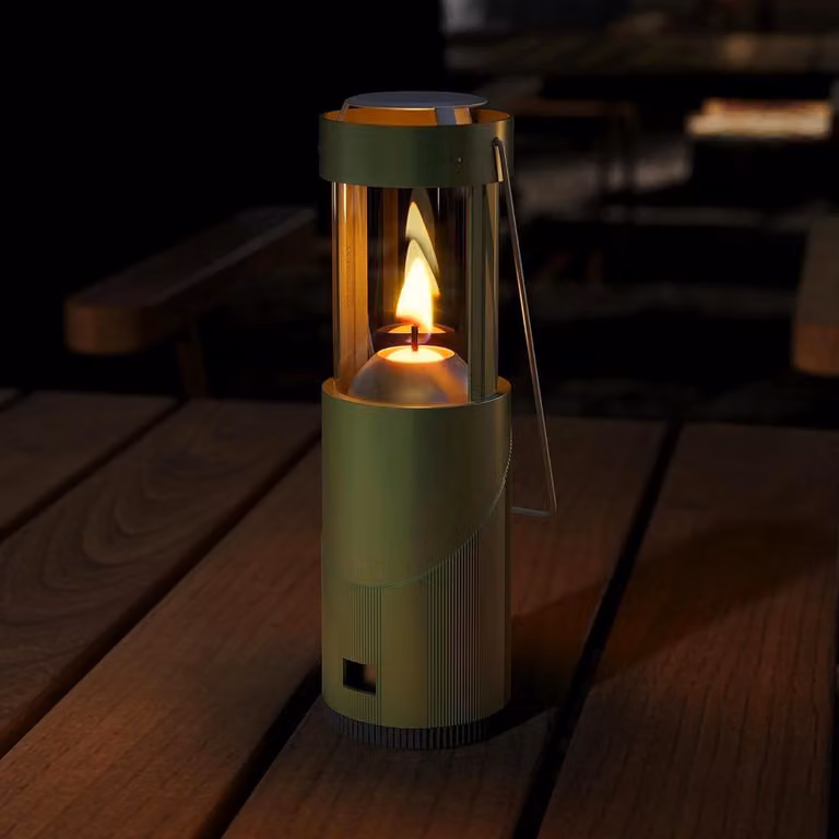 Mini Kaarslantaarn Groen - Draagbare Verlichting voor Camping en Noodsituaties - 15 Uur Brandtijd