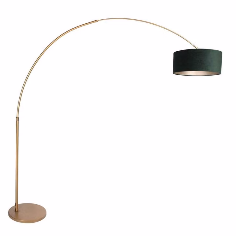 Steinhauer Booglamp Sparkled Light brons met groene kap Ø 45cm