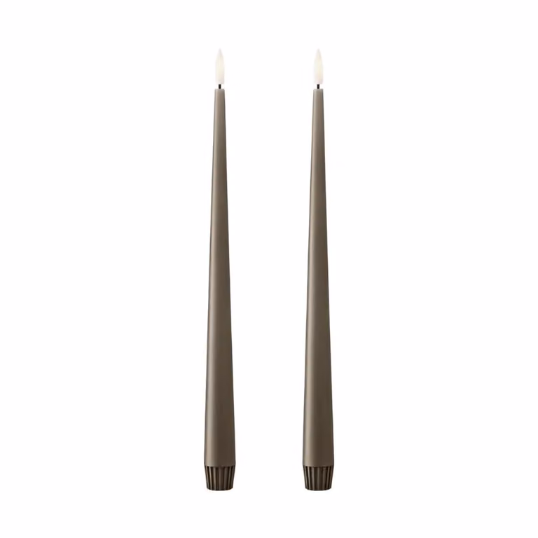 Ester & Erik LED Taper Kaarsen 2-pack Caviar, 30 cm