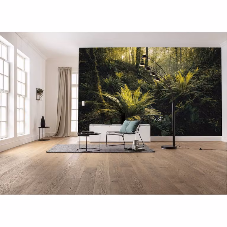 home24 Fotobehang Fjordland Woods, Multicolour/Groen, B: 450 cm, H: 280 cm