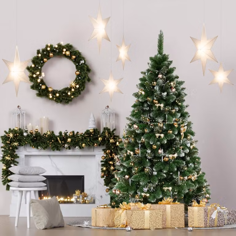 QLS Kunstkerstboom met dennenboomstandaard, 180 cm