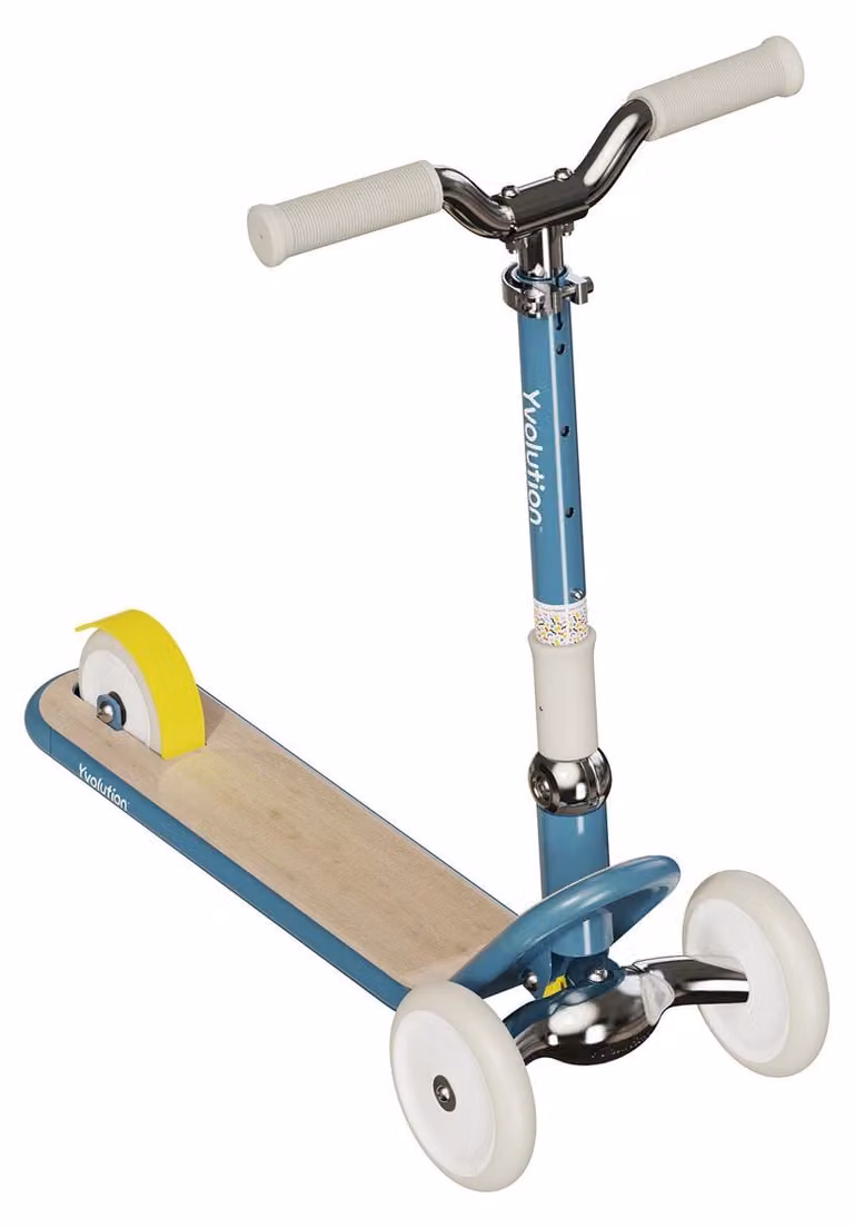 Yvolution Kinderloopfiets Classic Glider, blauw - verstelbaar stuur en opvouwbaar