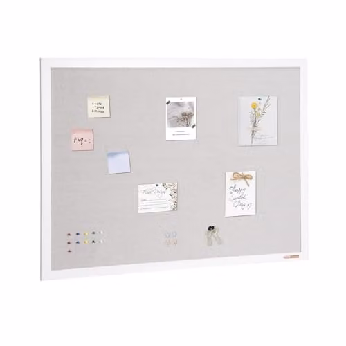 VEVOR Wit Kurkbord met Linnen Oppervlak - Wandgemonteerd Prikbord voor Thuis, School en Kantoor - B: 120 cm, H: 91,44 cm
