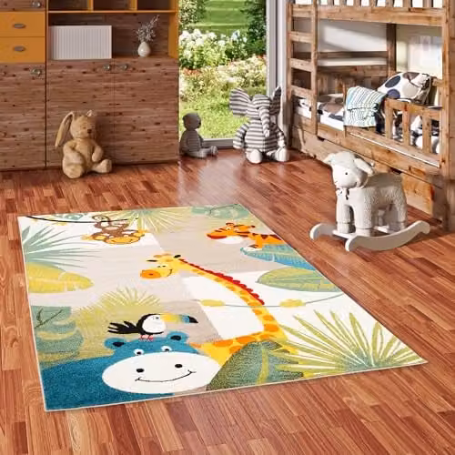 Pergamon Softstar Kids Kindertapijt Dierenwereld Beige