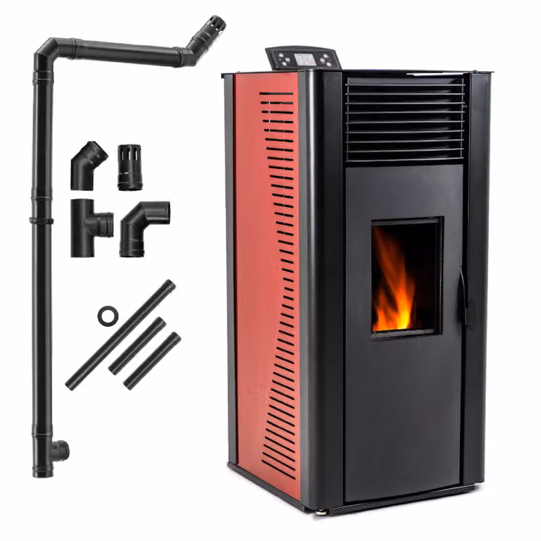 THUNDER Pelletkachel THUNDER VAYNE-RED 12,2 kW met watermantel, wifi en thermostaat