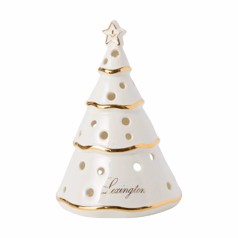 Lexington Kerstboom waxinelichthouder White-gold, Hoogte: 16,5 cm