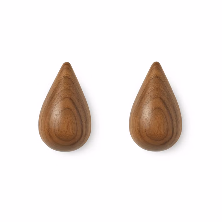 Normann Copenhagen Dropit knop 2-pack walnoot klein