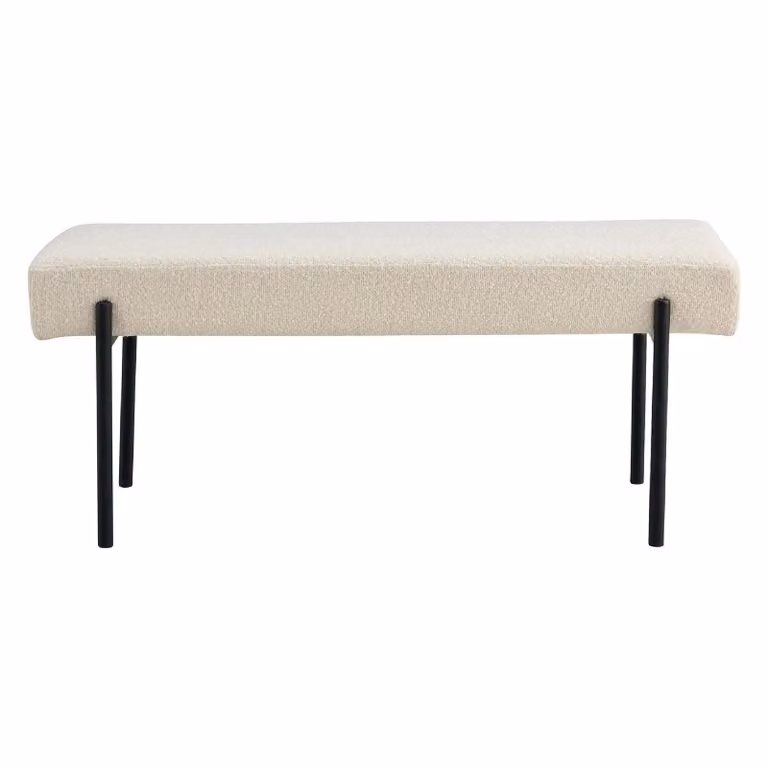 Nest of Nora Halbank Mila bijzettafels met bouclé - Wit - B/D/H: 100 x 36 x 42,5 cm