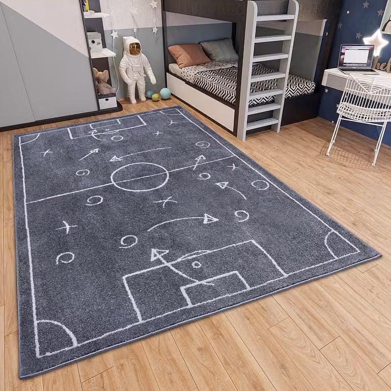 home24 Kindervloerkleed Gameplan grijs B: 160 cm, L: 235 cm