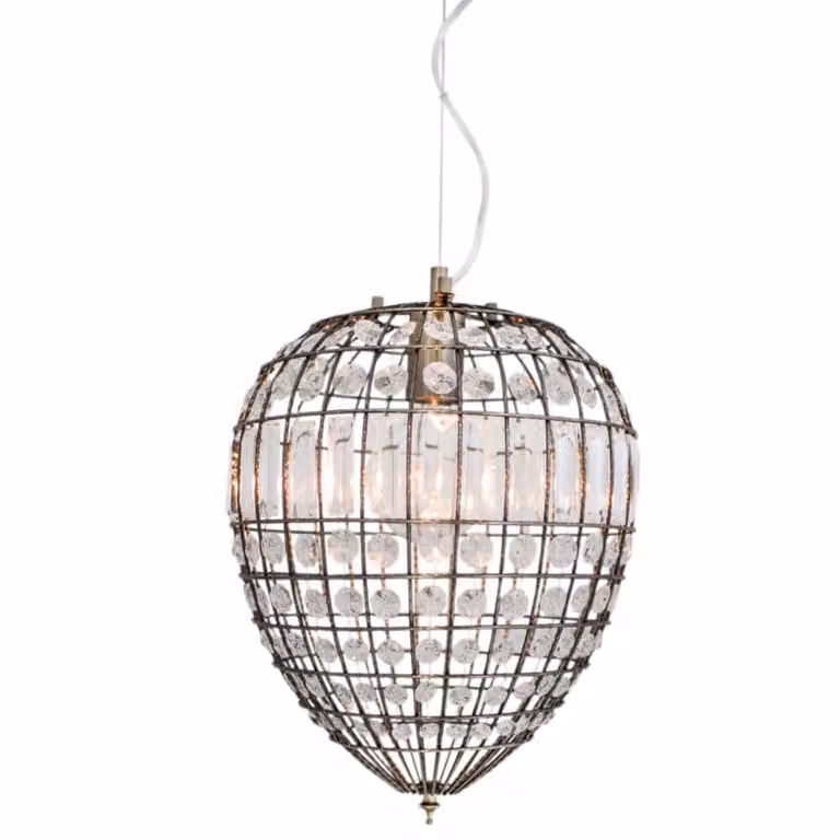 Hanglamp Amadeus By Rydéns antiek goud met glazen accenten