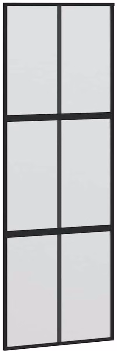 vidaXL Schuifdeur met gehard glas en aluminium in zwart, 90 x 205 cm