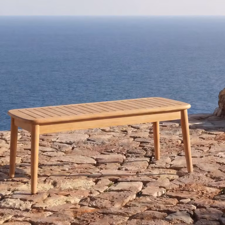 Tikamoon Tuinsalontafel Daniela - Massief Acacia - Bruin - B: 100 cm, D: 58 cm, H: 38 cm
