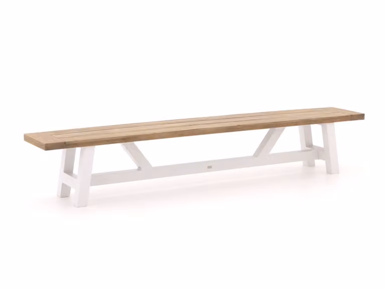 Bellagio Picknickbank voor 4 personen van gepoedercoat aluminium en hout in wit of grijs