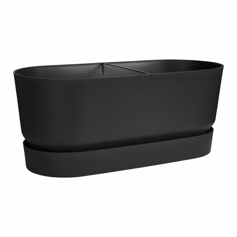 Elho Greenville Terrasbak met wielen zwart 60 cm