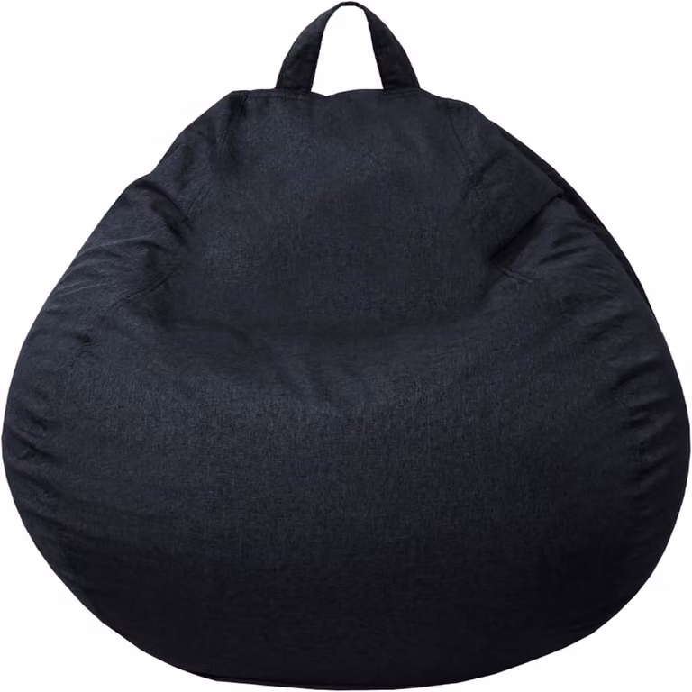 Zwarte Zitzakstoel met afneembare hoes voor volwassenen, B/D/H: 80 x 70 cm