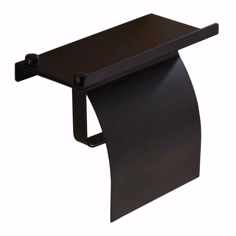 QUVIO Toiletrolhouder met telefoonplankje, B: 9,5 cm, D: 18 cm, H: 14 cm