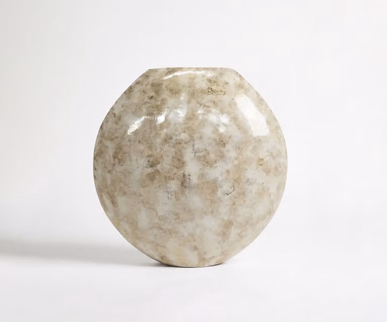 Delife Vaas Calena Handgemaakt Metaal Alabaster Gold B81 x D33 x H84 cm