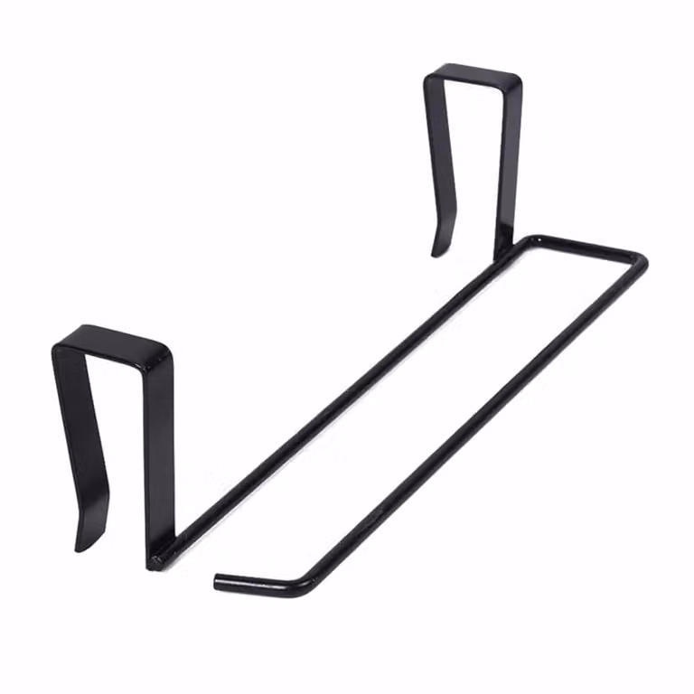 QUVIO Handdoekhouder van metaal, B: 7,5 cm, D: 24,5 cm, H: 6,7 cm