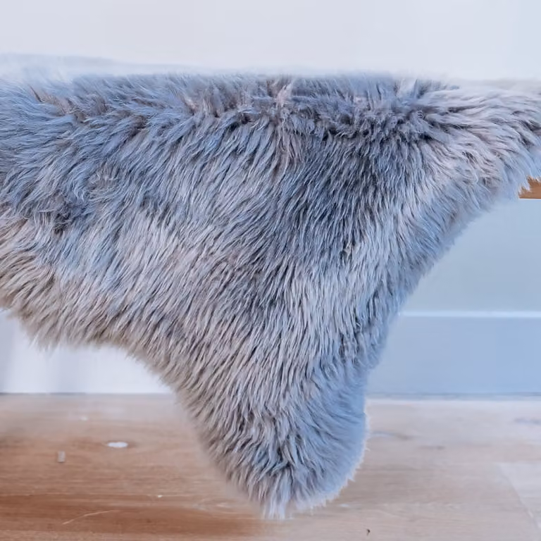 Echte Nieuw-Zeelandse schapenvacht van 100% wol, Grijs, XL, B/D: 115 x 65 cm