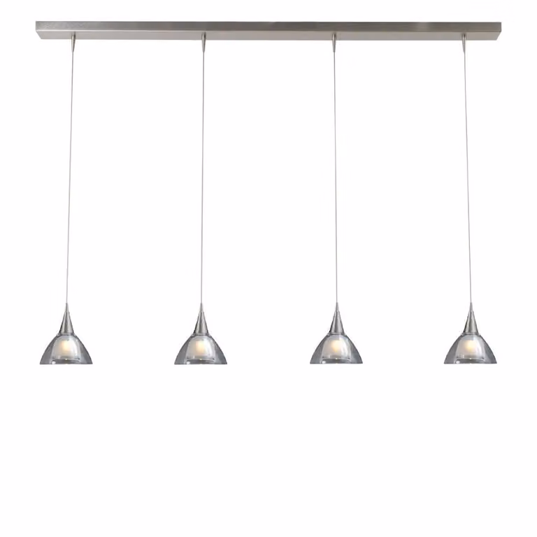 Masterlight Caterina LED Eettafel hanglamp - 4-lichts - Zilver - RVS
