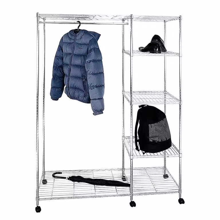 home24 Garderoberek Gossa zilver/grijs B/D/H: 123 x 45 x 181 cm