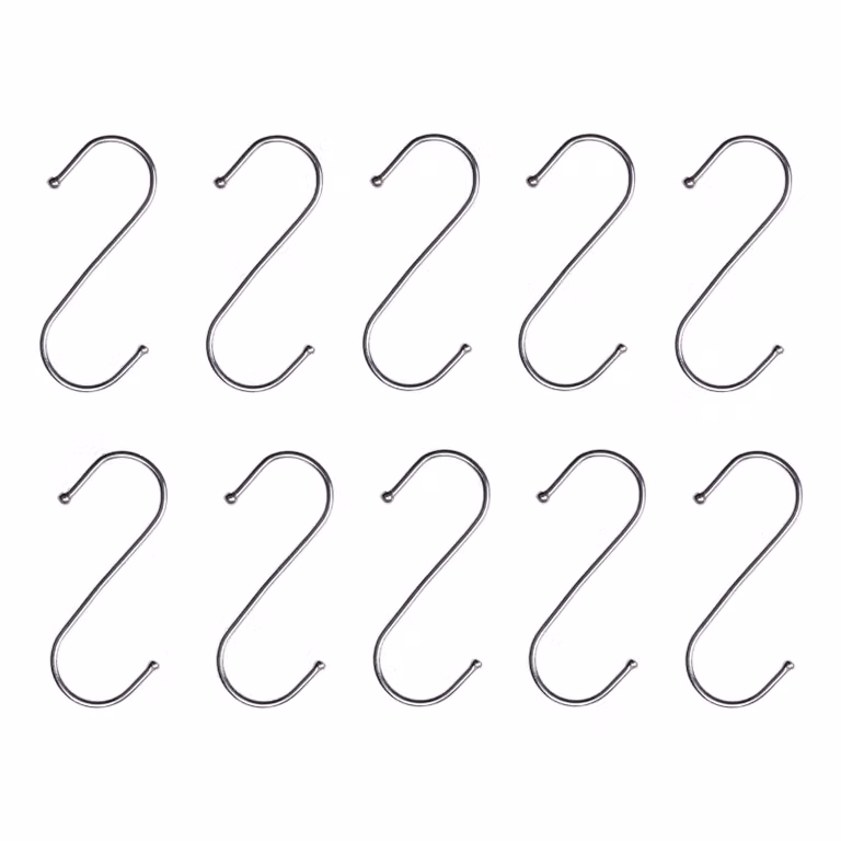 QUVIO Ophanghaken Zilver 10 stuks Hoogte: 9,5 cm