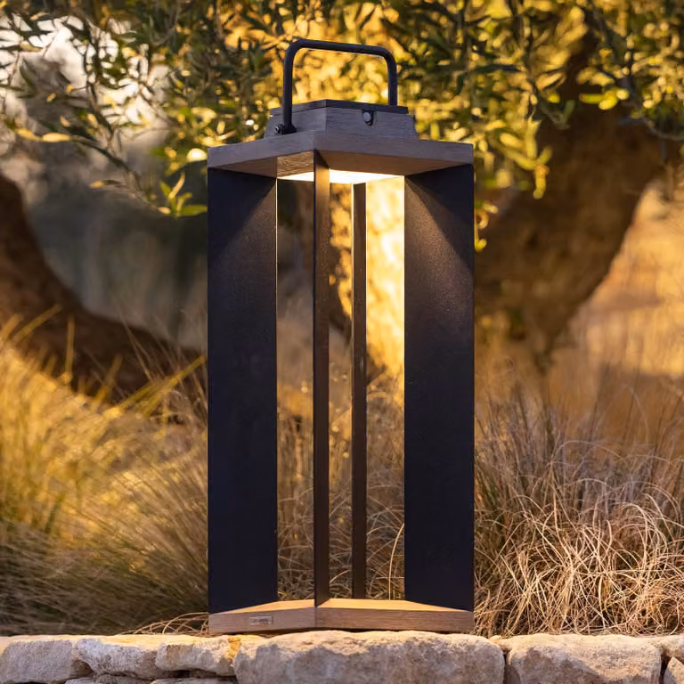 Les Jardins Solar LED Tuinlantaarn Post Zwart