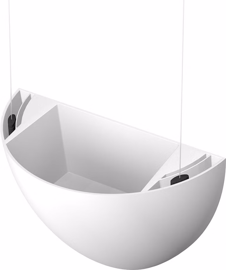 Artiteq Hangbloempot Botaniq Wit voor aan schilderijrail inclusief perlon ophangdraden en Micro Grip haken